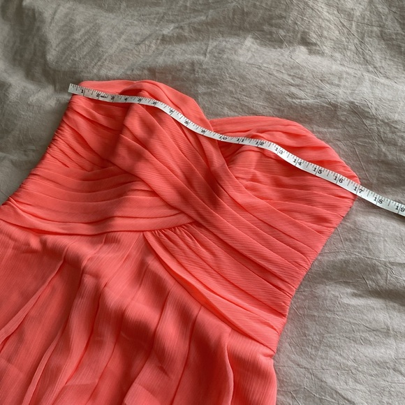 David’s Bridal Short Formal Sweatheart Neck Coral Dress Style F14847 Size 10 - Picture 5 of 11